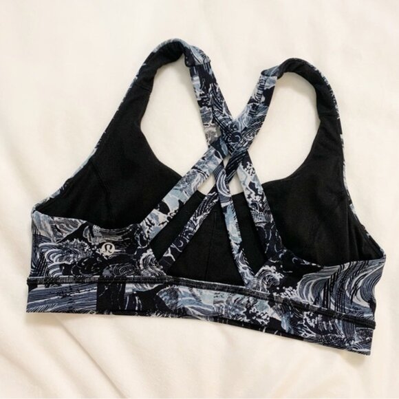 Lululemon Stash N’ Run Bra Eternal Wave Starlight Black / Black Size 8 - Picture 1 of 11